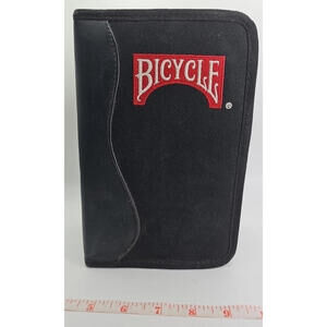 Bicycle Poker Chip Set Black Zippered Case Texas Hold'em W/1 Deck, Instruction
